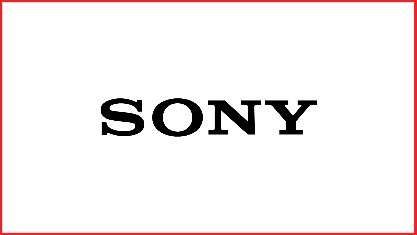 sony logo in red border